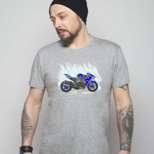 koszulka niebieski motocykl