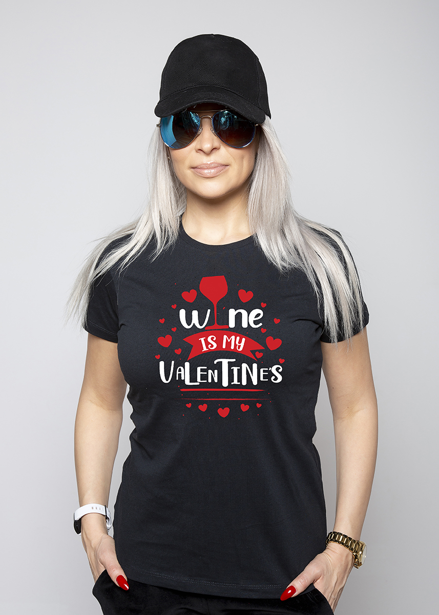 koszulka wine is my valentine's