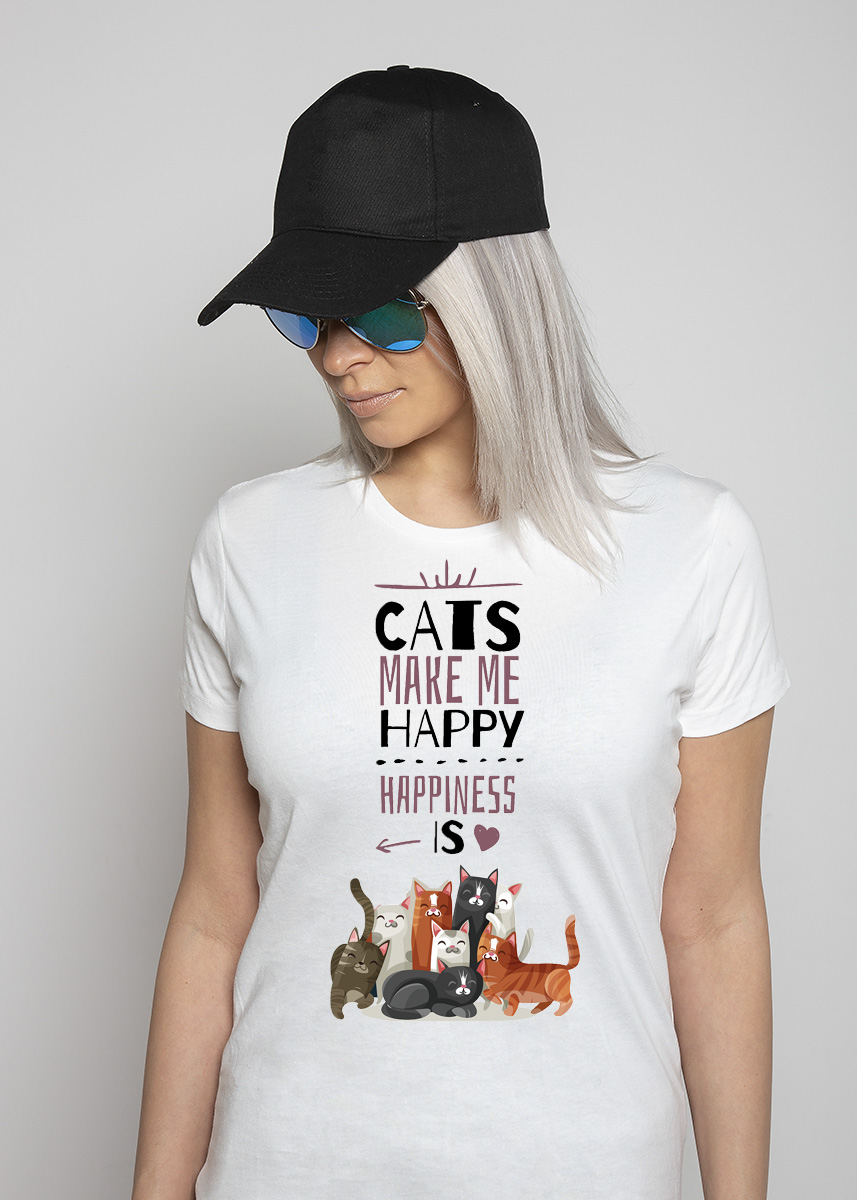 koszulka cats make me happy